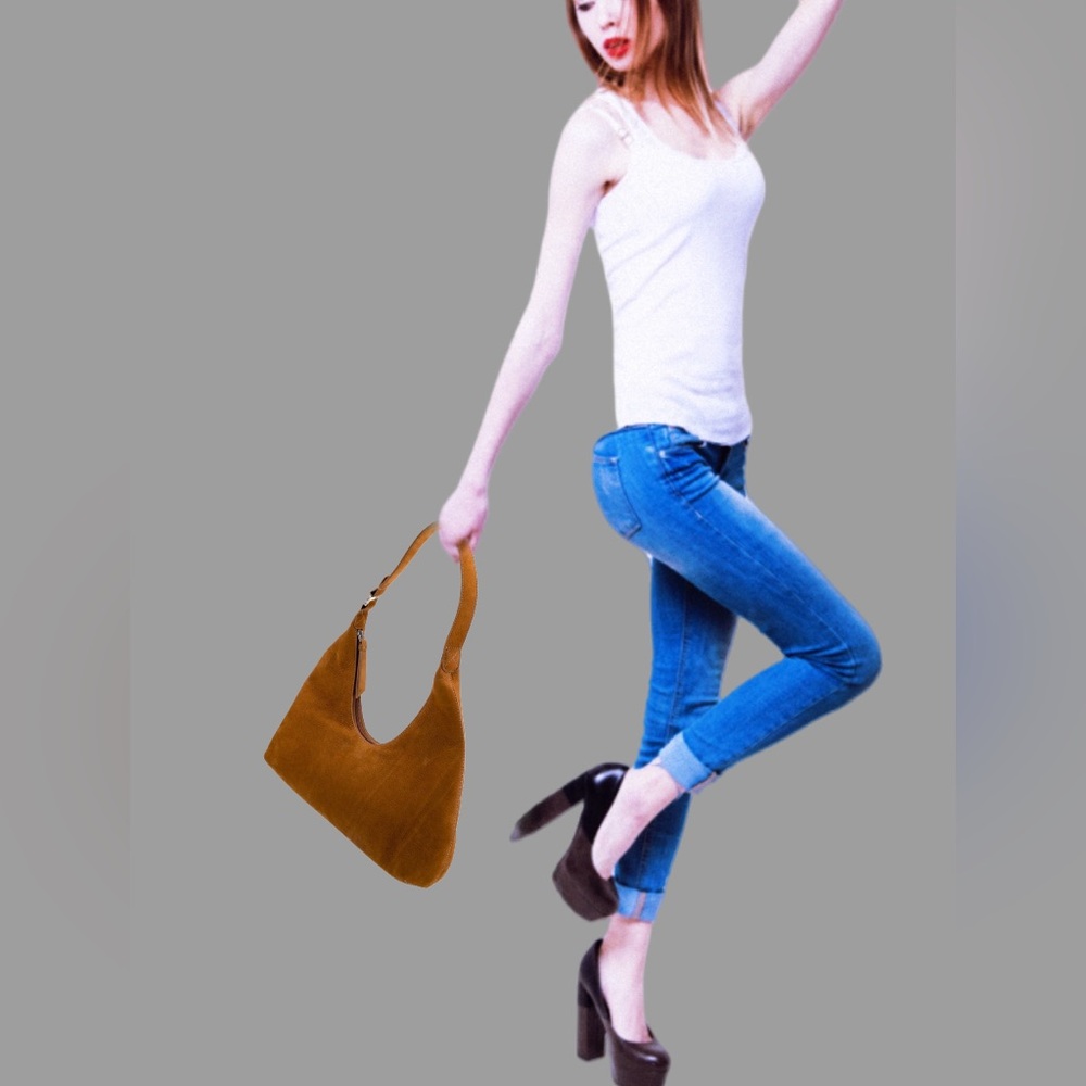 NWT $970 By Far Suede Shoulder Bag - Picture 6 of 17